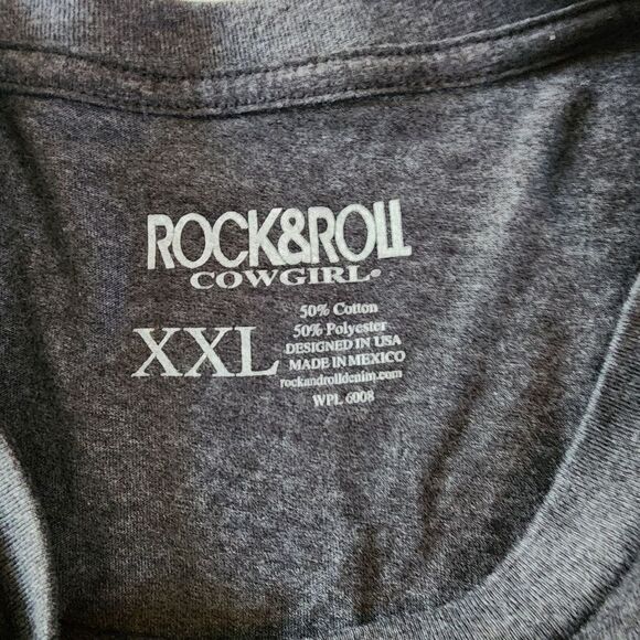 Rock & Roll Cowgirl Whiskey And Willie Gray Tshirt With Graphics Size XXL - Picture 4 of 4